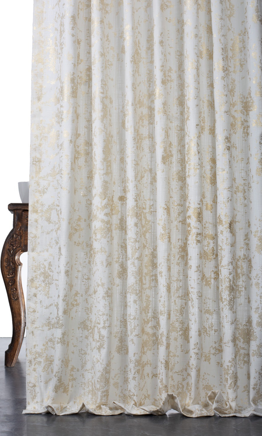 Metallic Abstract Print Roman Blinds & Window Shades (Cream/ Golden)