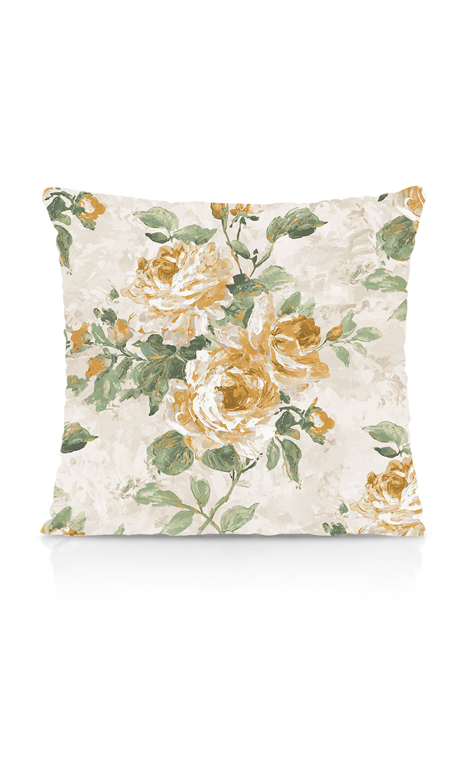 Dimout Floral Free Fabric Material Sample (Yellow/ Ivory/ Green)