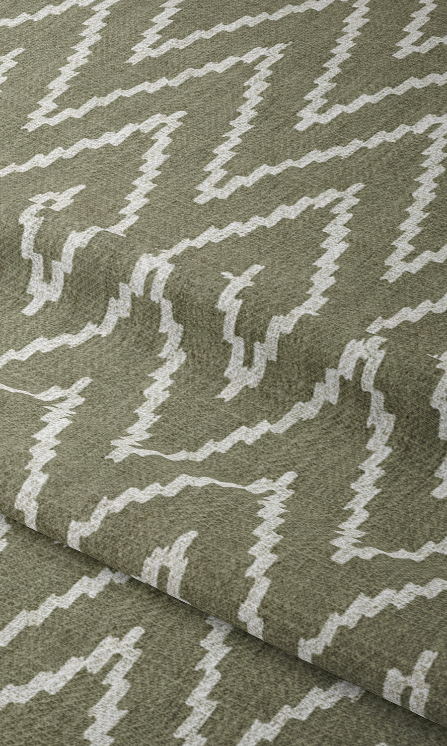 Chevron Print Blinds (Green/ White) for Living, Bedroom, Kitchen, Bathroom