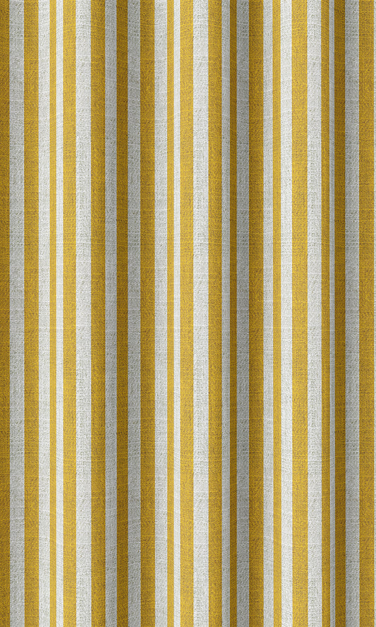 Modern Striped Home Décor Fabric By the Metre (Deep Yellow/ White)