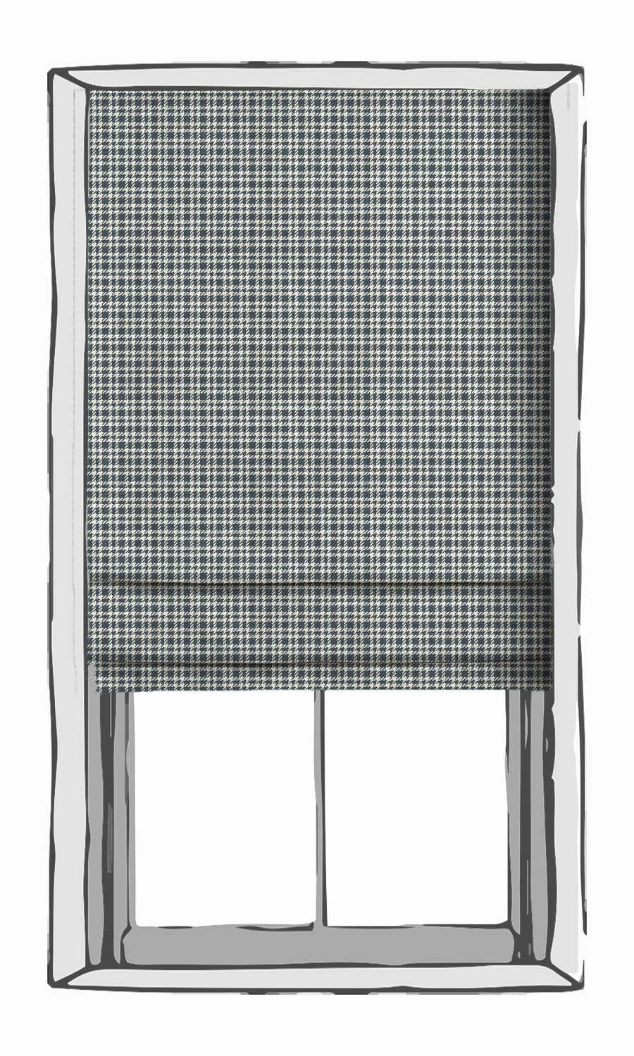Check Patterned Window Treatments Fabric Sample (Slate Grey)