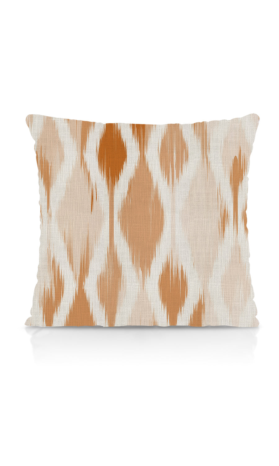 Ikat-Style Home Textile Fabric Material Sample (White/ Orange/ Brown)