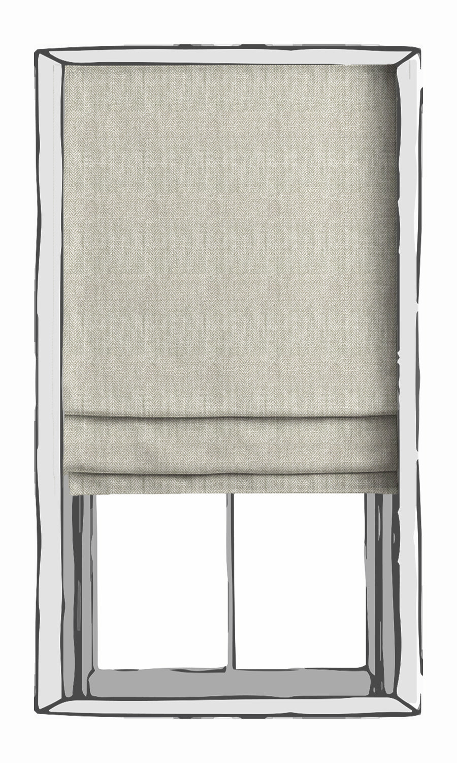 Herringbone Textured Blinds (Grey) for Living, Bedroom, Kitchen, Bathroom