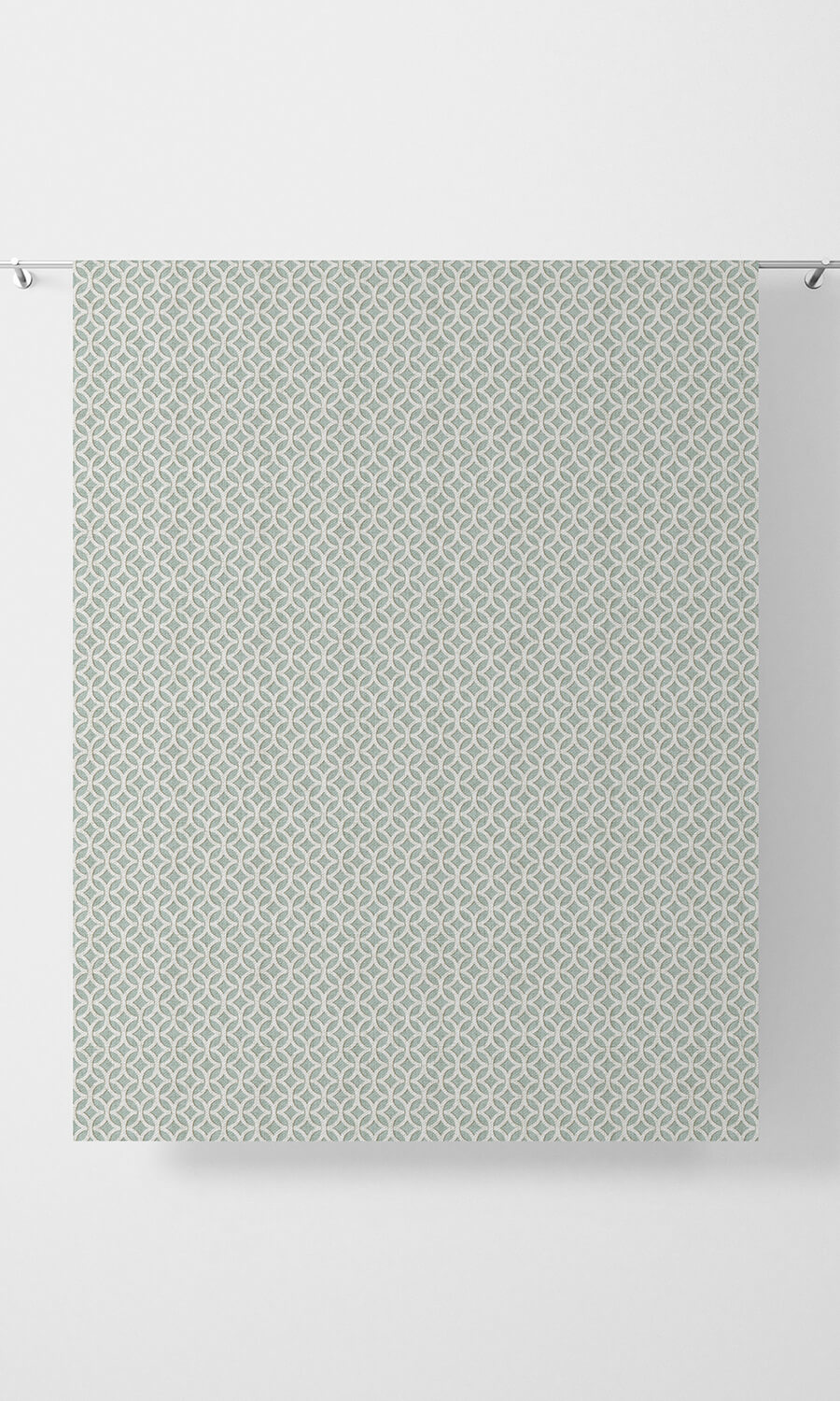 Geometric Print Free Fabric Material Sample (Aqua Blue/ White)