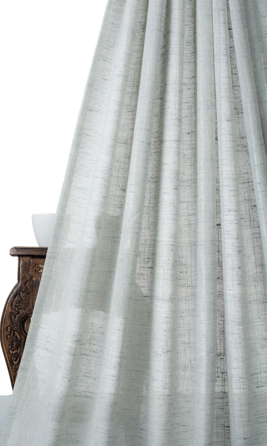 Semi-Sheer Linen Texture Fabric By the Metre for Roman Blinds & Shades (Aqua Blue)