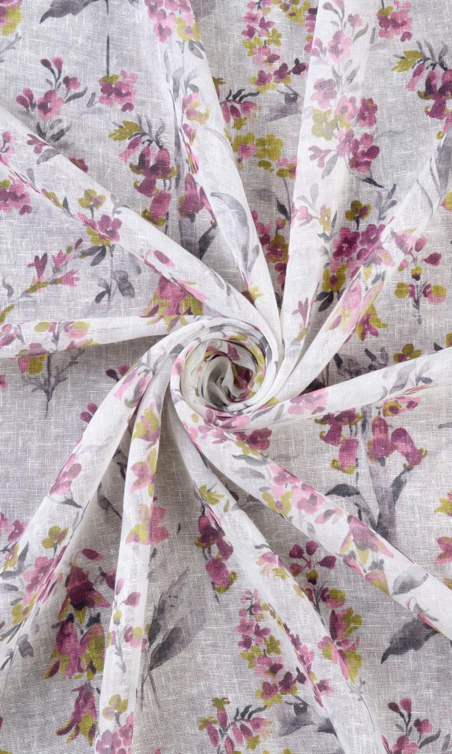 Sheer Floral Print Shades (Pink/ Grey) Extra Long Short Wide