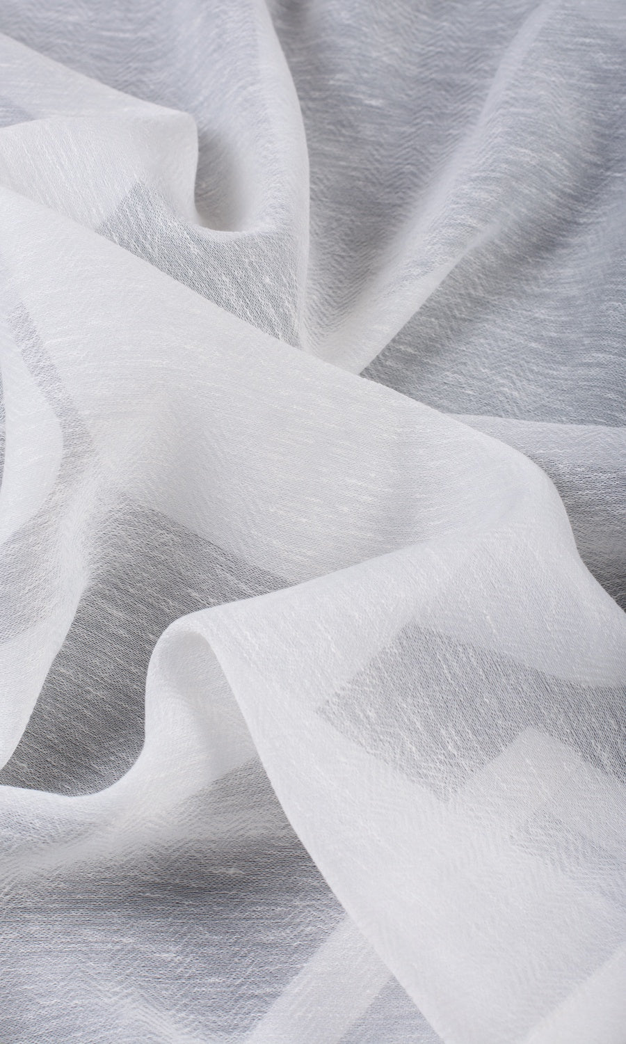 Textured Sheer Window Treatments Fabric Sample (White)