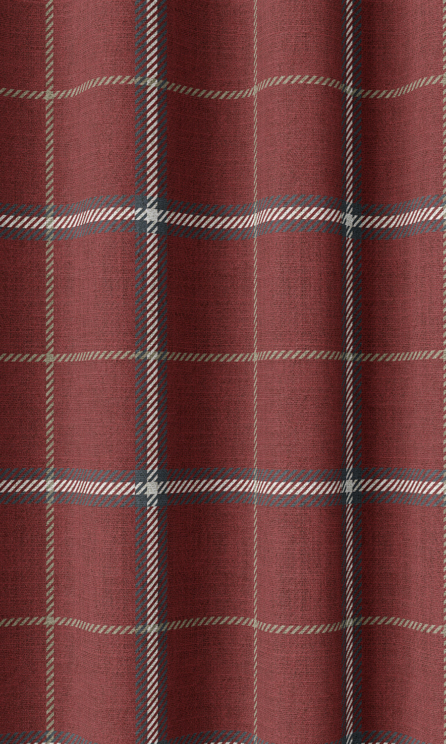 Modern Check Patterned Home Décor Fabric Sample (Deep Red)