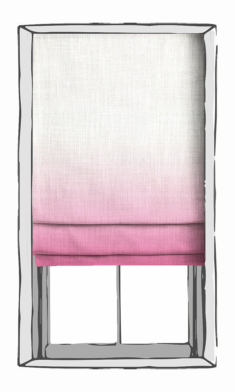 2-Tone Ombre Window Treatments Fabric Sample (Pink)