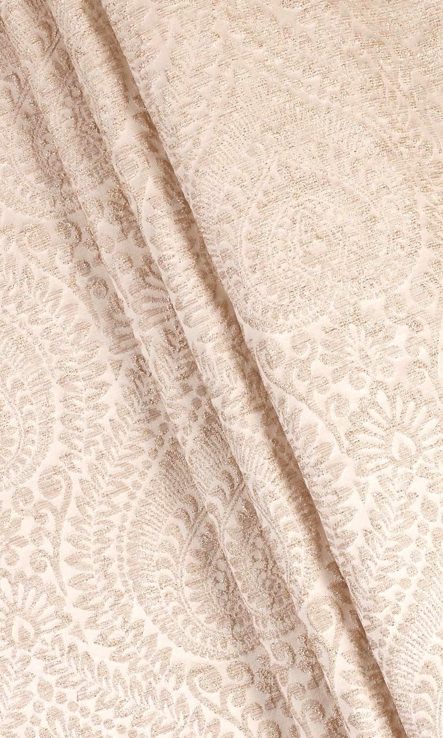 Textured Floral Flat, Plain, Fake, Faux, European Relaxed Roman Blinds (Pale Beige)