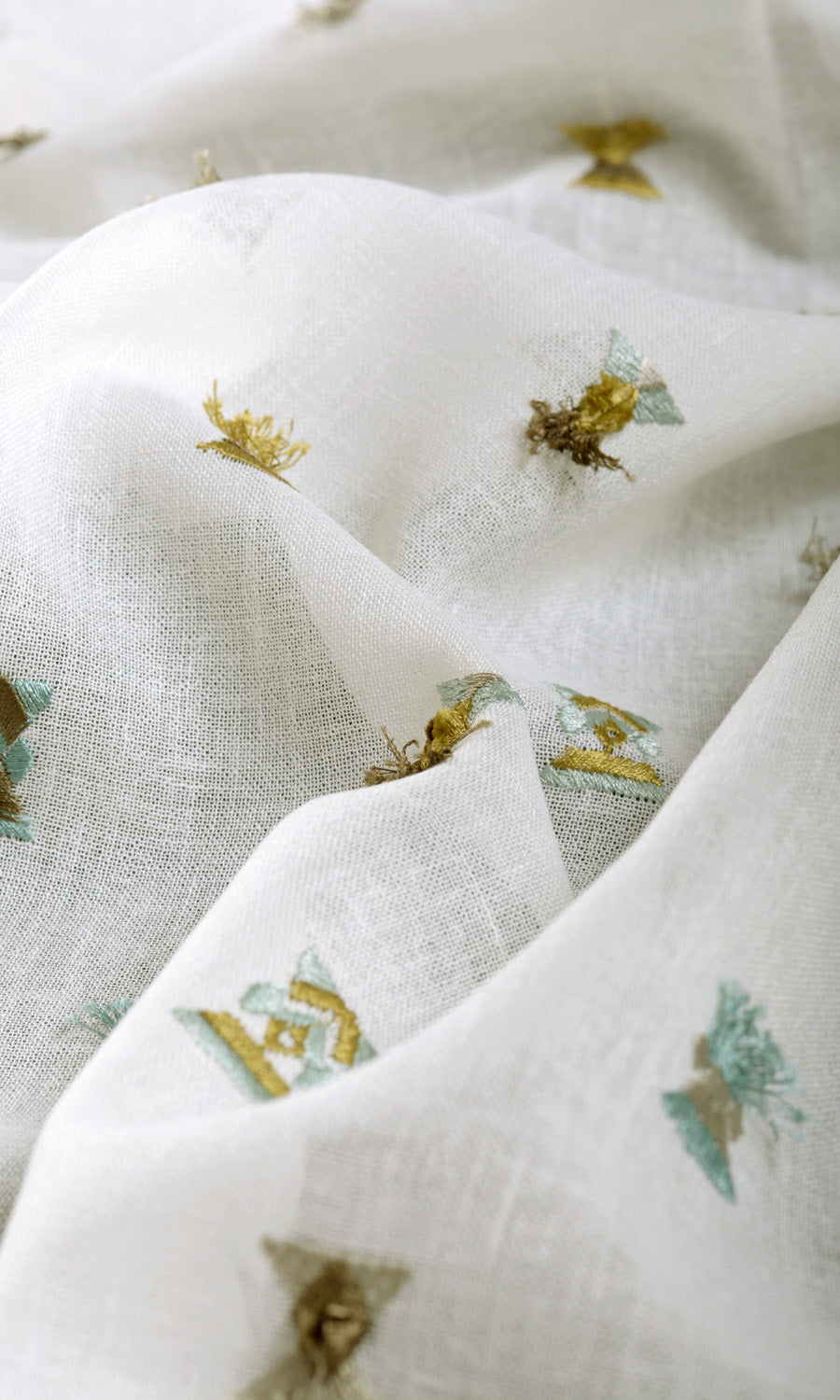 Semi Sheer Any Size Style Roman Blinds (Teal/ Yellow/ White)