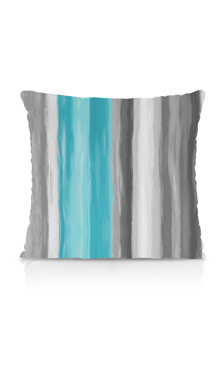 Dimout Striped Fabric Material By the Metre (Grey/ Turquoise Blue)