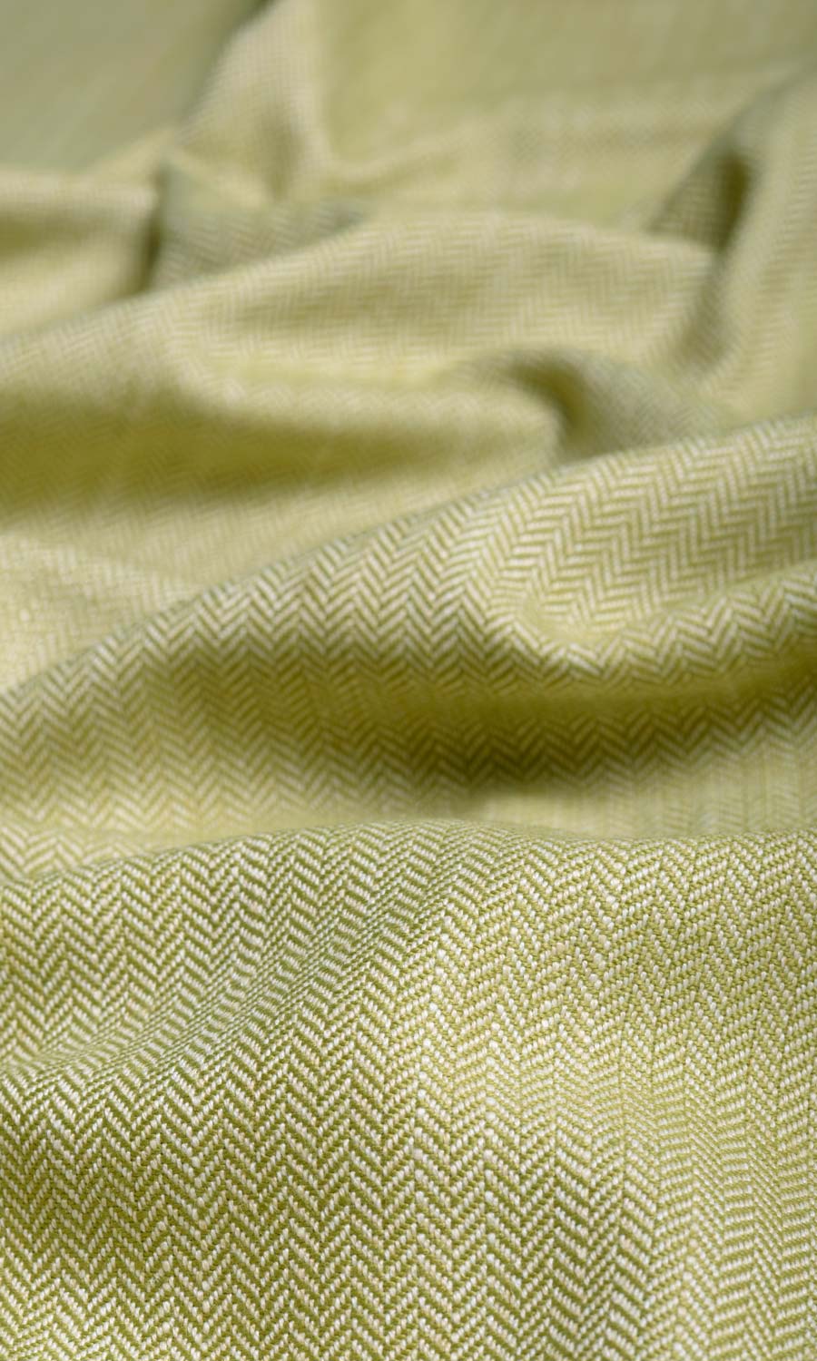 Herringbone Textured Window Treatments Fabric Sample (Green)