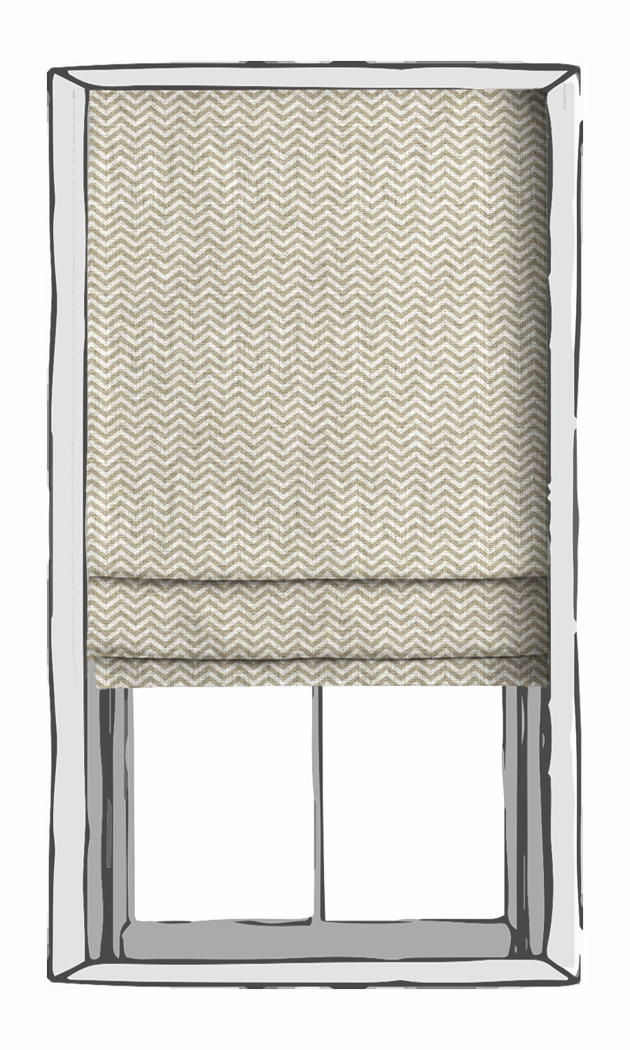 Chevron Print Shades (Beige/ White) Extra Long Short Wide