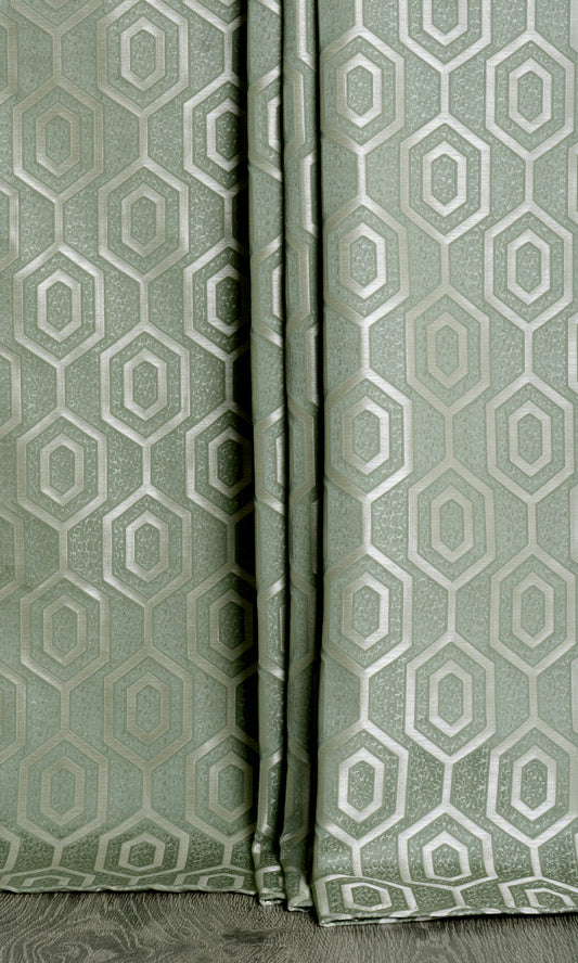 Honeycomb Patterned  Home Décor Fabric Sample (Sage Green)