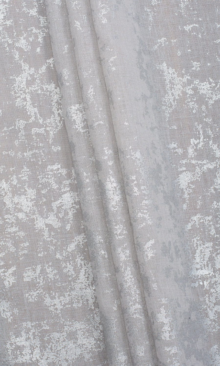 Metallic Accents Sheer Fabric Material By the Metre (Gray)