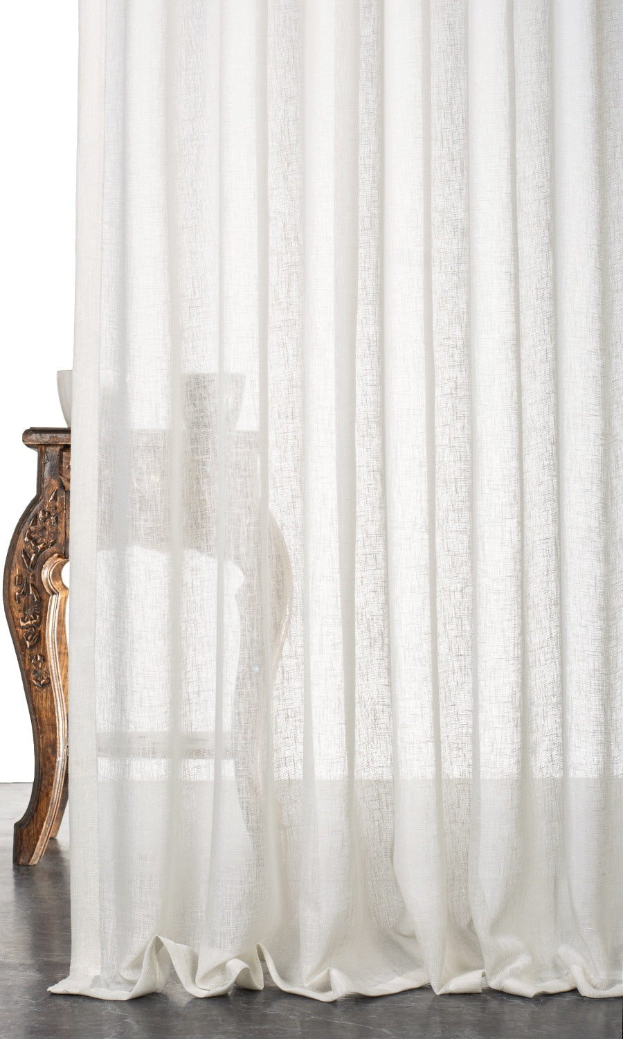 Plain Sheer Home Textile Fabric Material By the Metre (Cream/ Off-White)