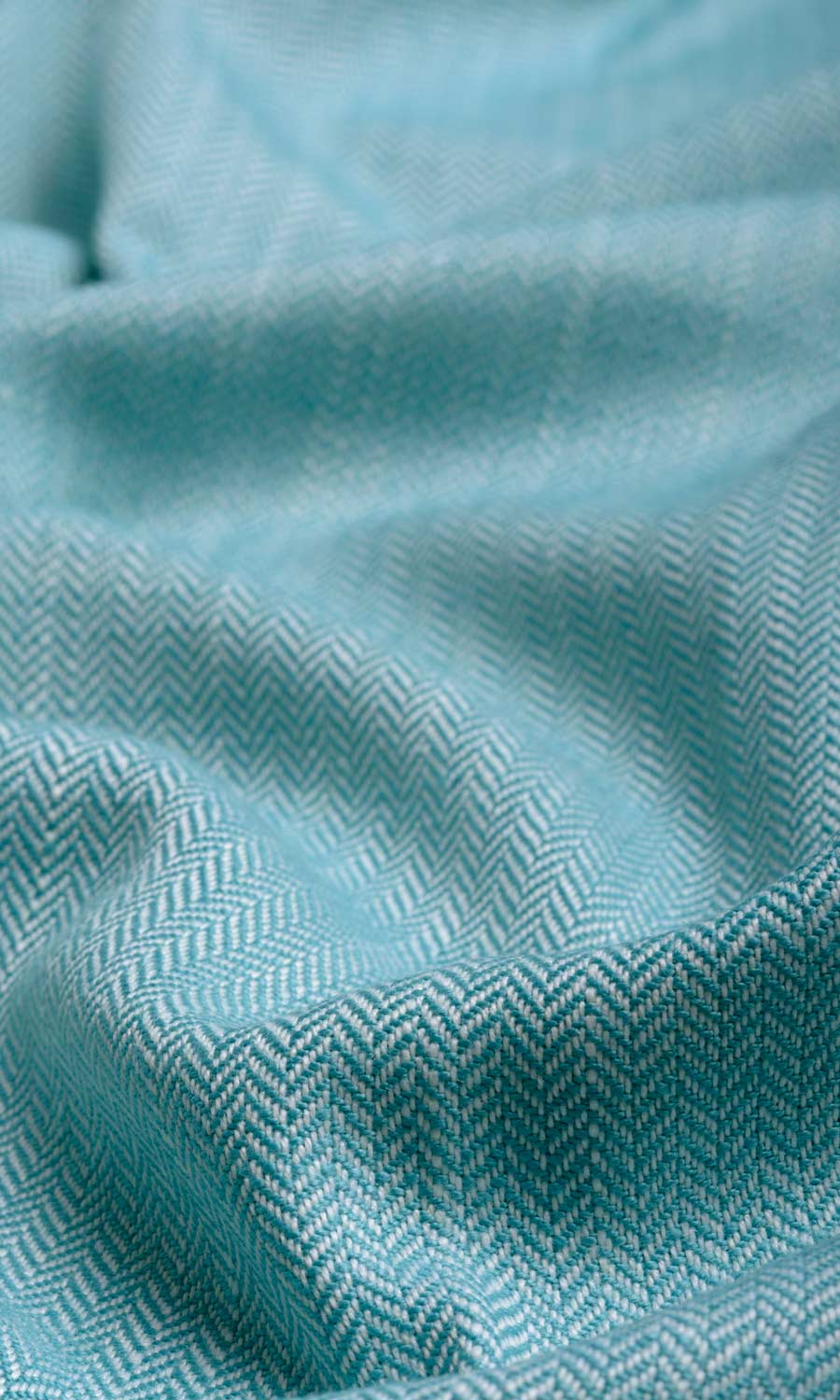Herringbone Textured Window Treatments Fabric Sample (Blue)