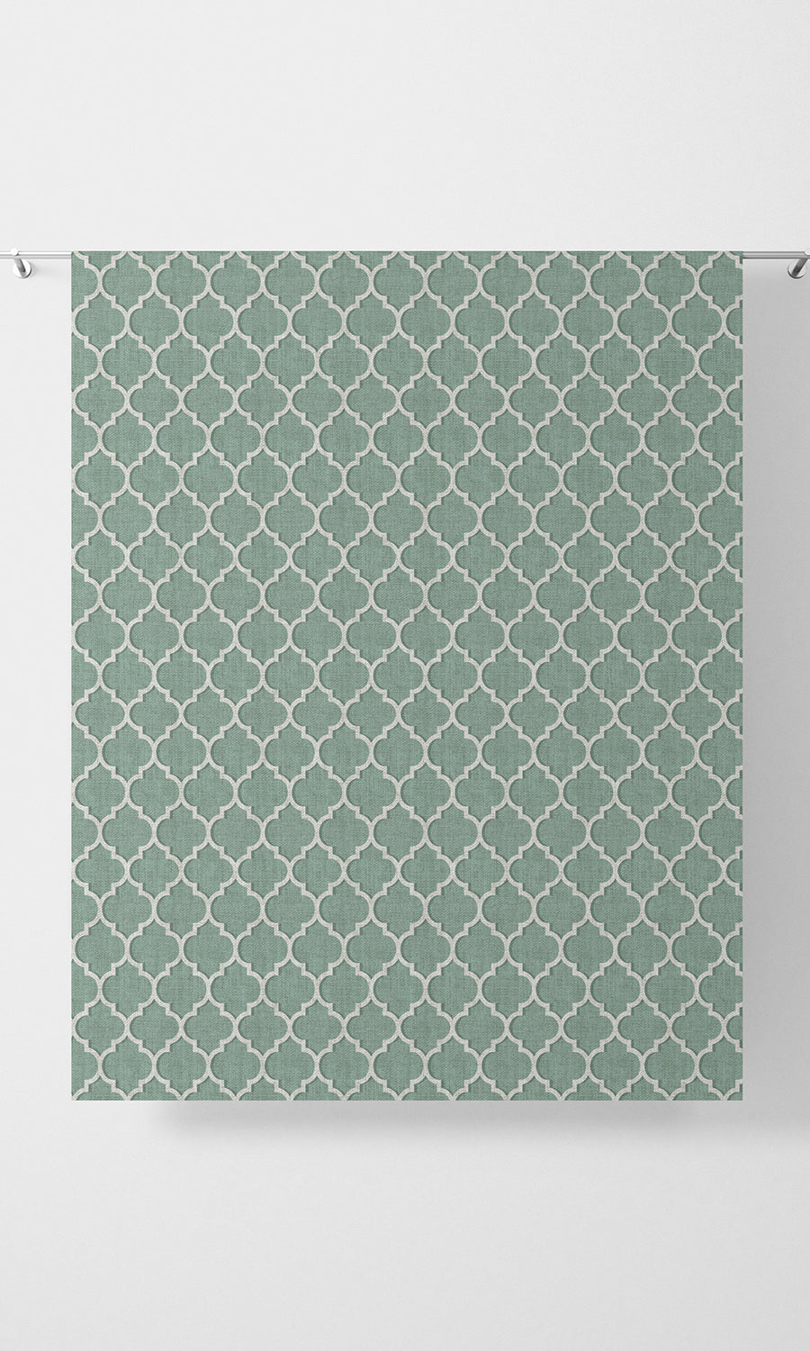 Trellis Tile Print Home Textile Fabric Material By the Metre (Blue/ White)