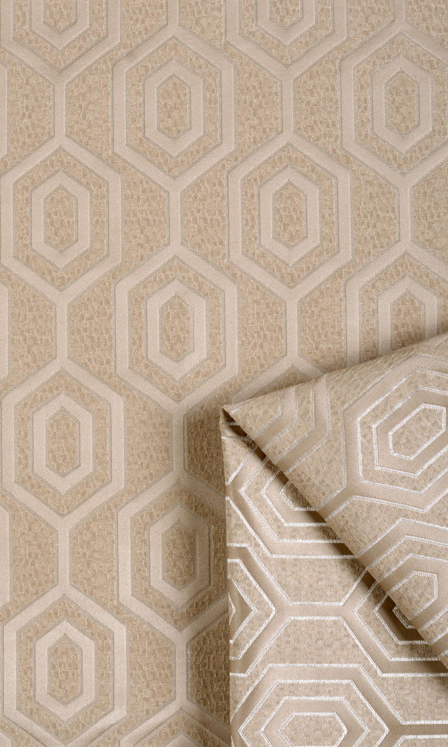 Jacquard Honeycomb Patterned Roman Blinds & Window Shades (Beige)