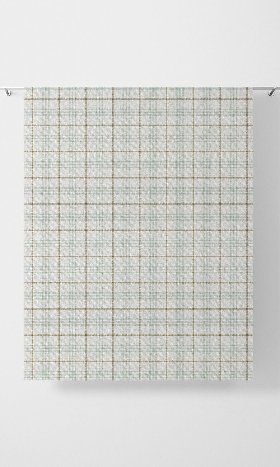 Modern Check Free Fabric Material Sample (White/ Blue/ Brown)