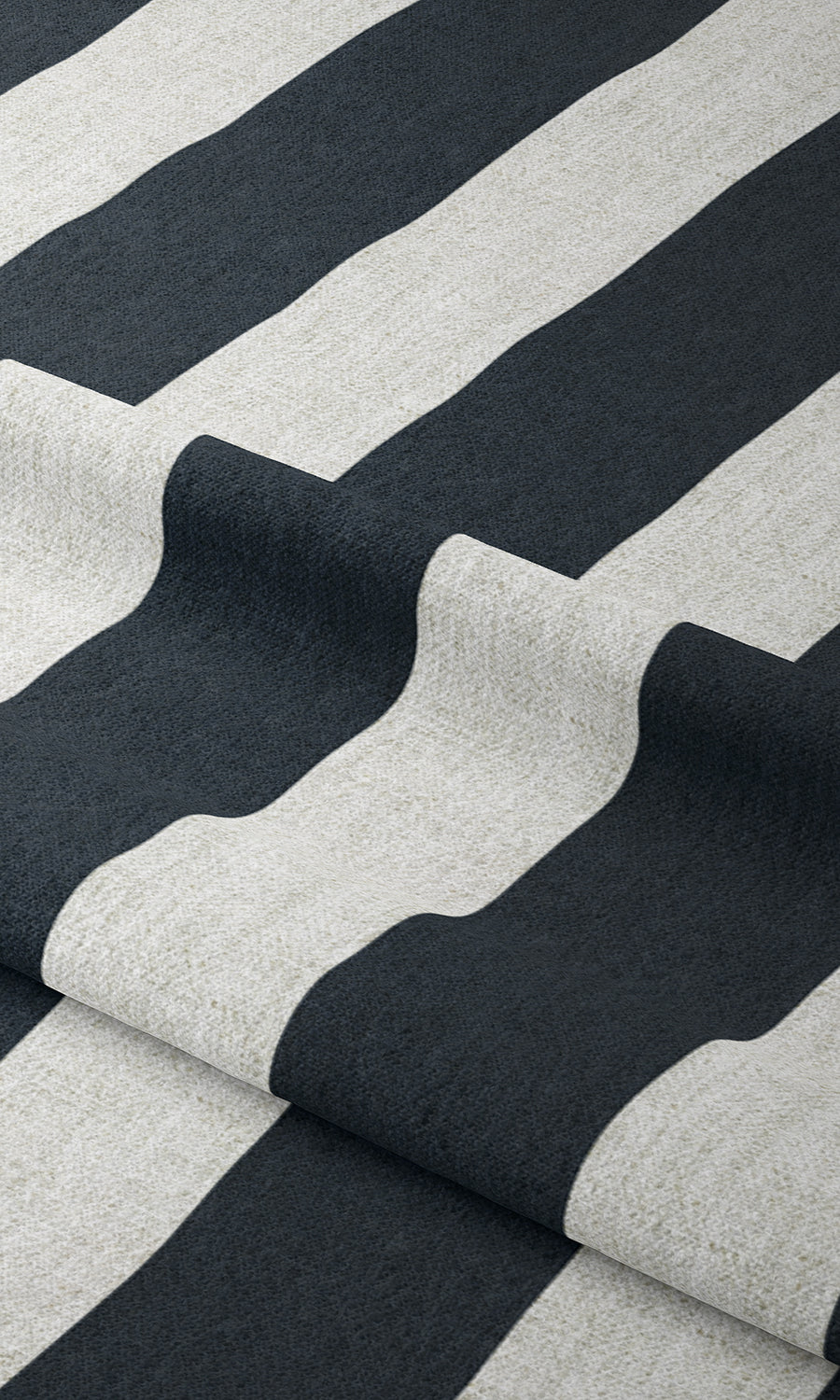 Striped Print Window Treatments Fabric By the Metre (Blue/ White)