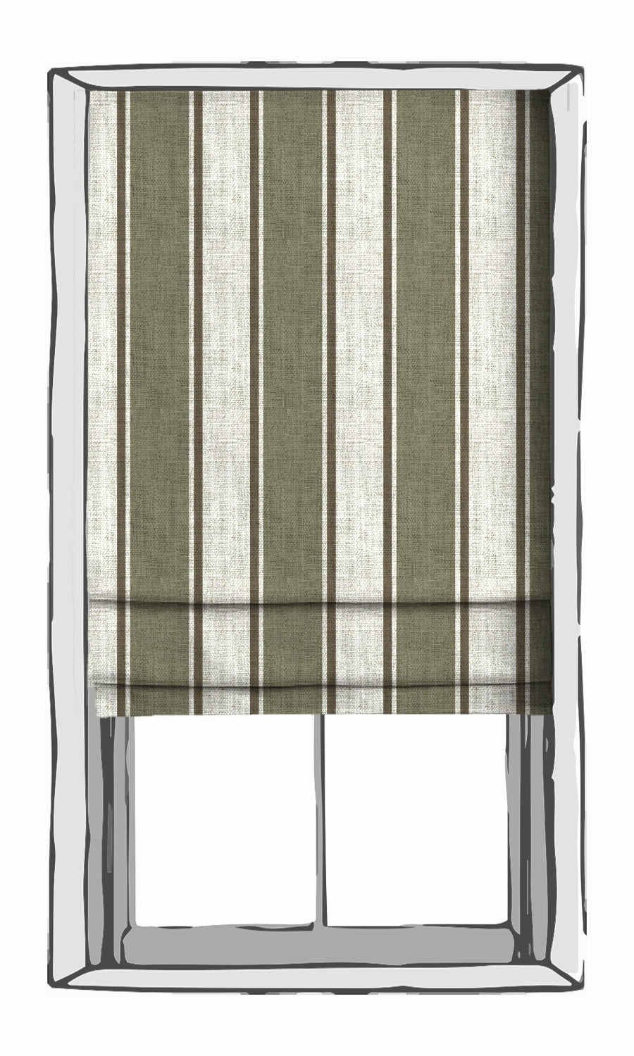 Striped Shades (Green/ Brown) Extra Long Short Wide