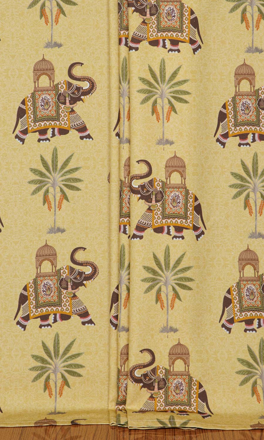Cotton Printed Roman Shades (Mustard Yellow) for Living, Bedroom, Kitchen, Bathroom