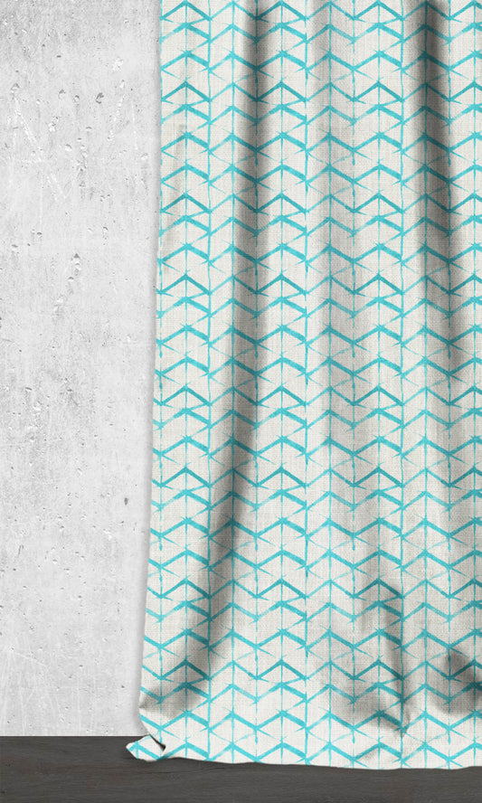 Bow-Arrow Print Home Décor Fabric Sample (White/ Blue)