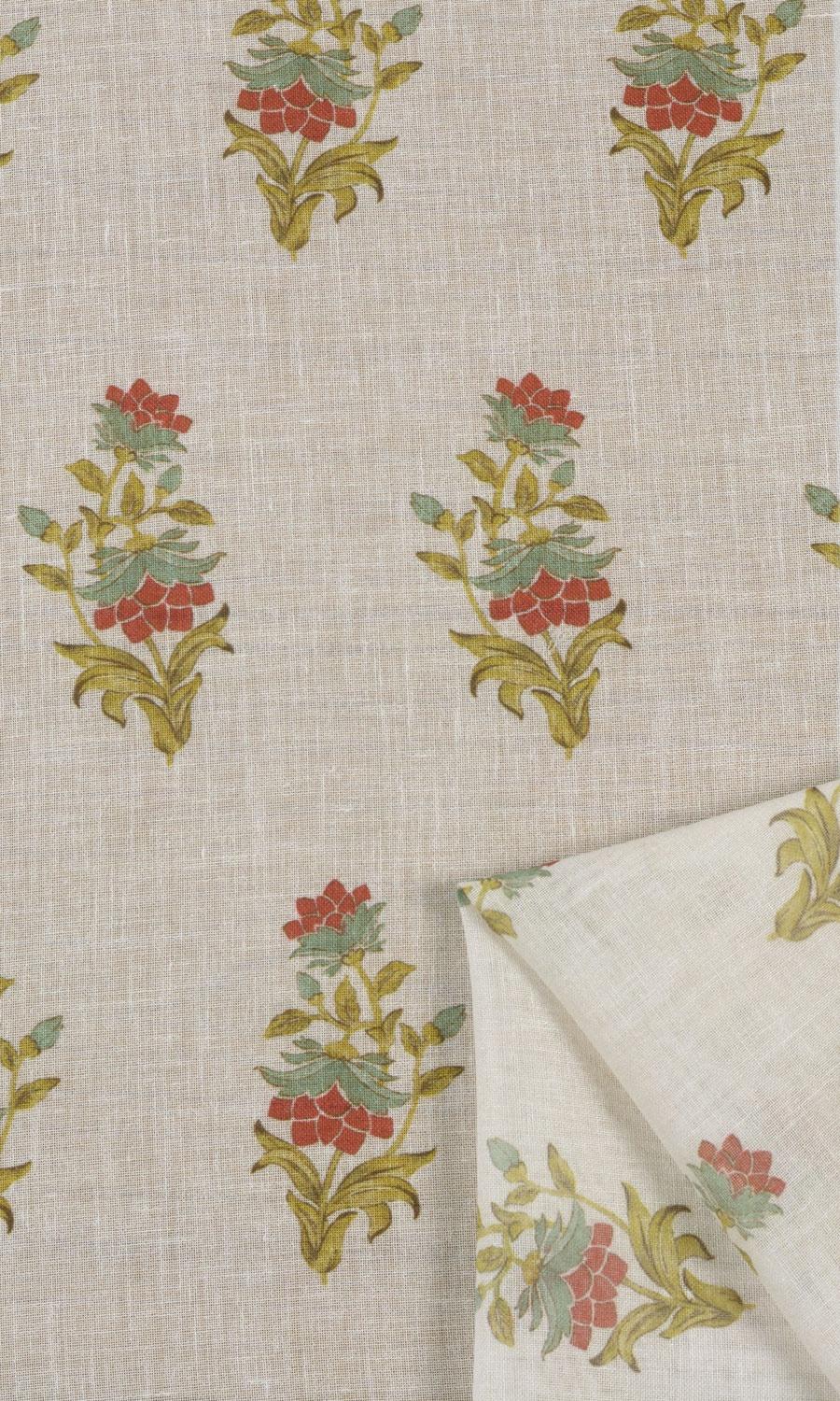 Sheer Floral Roman Blinds (Cream/ Red/ Blue) for Living, Bedroom, Kitchen, Bathroom