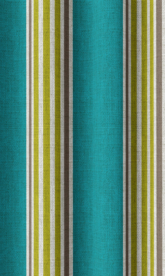 Modern Striped Home Décor Fabric By the Metre (Blue/ Green)