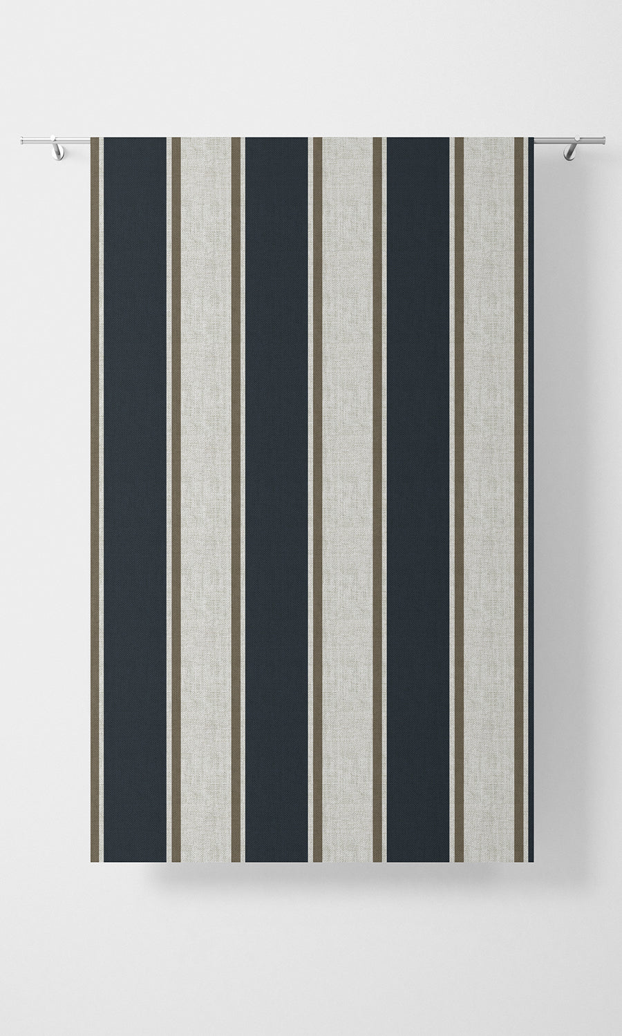 Geometric Flat, Plain, Fake, Faux, European Relaxed Roman Blinds (Navy Blue/ Brown)