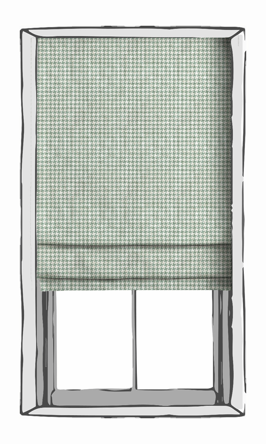 Houndstooth Print Fabric Material By the Metre (Blue/ White)