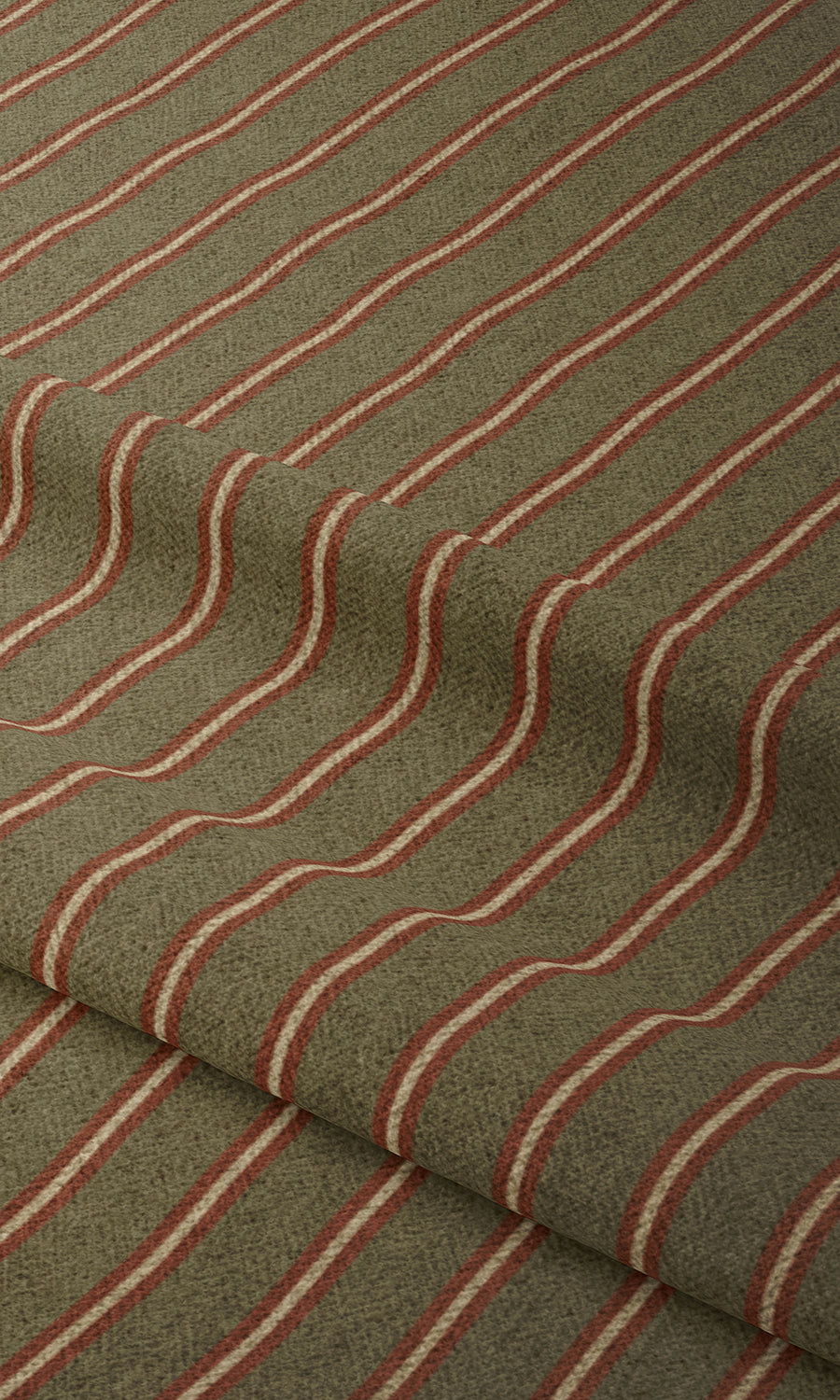 Striped Fabric Blinds (Green & Red) Extra Long Short Wide
