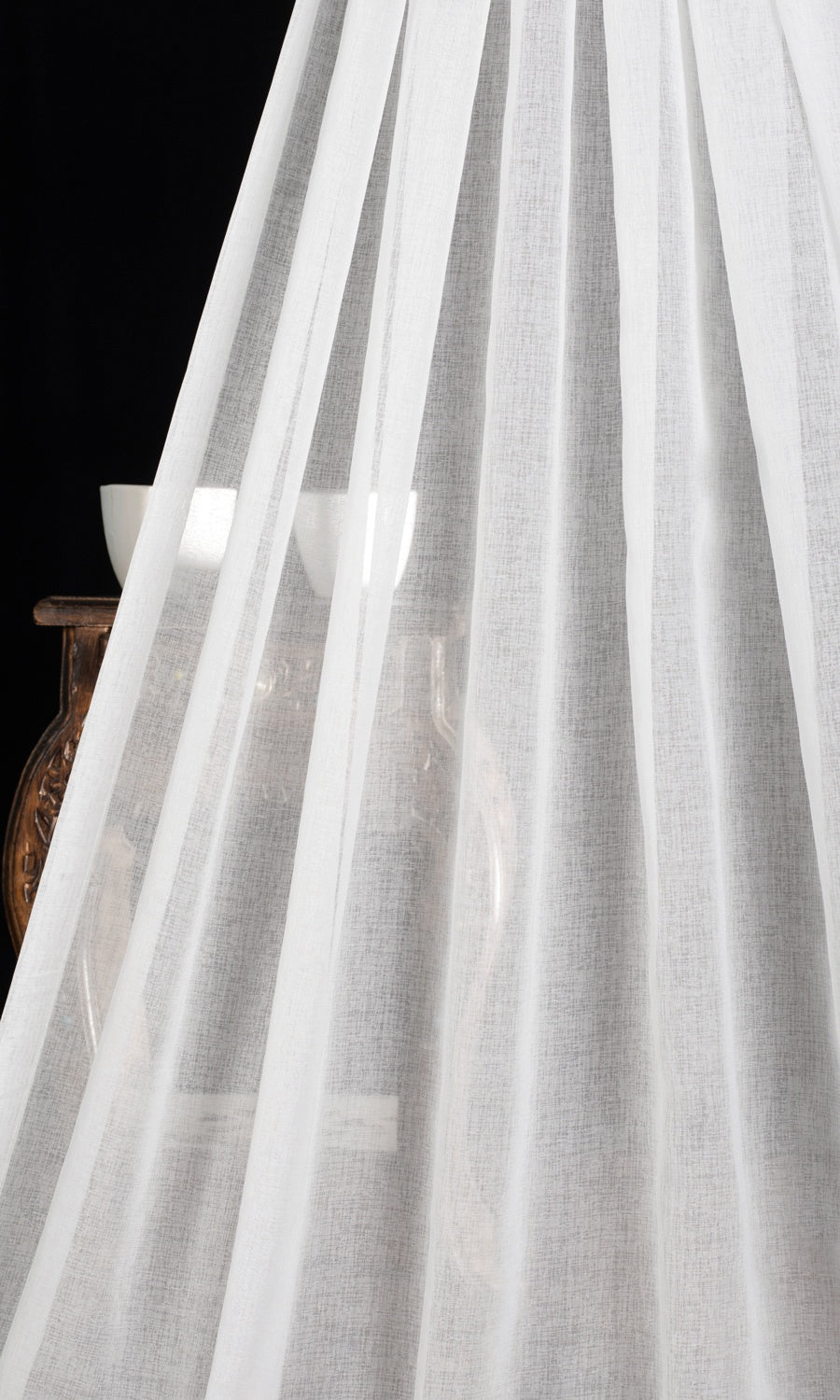 Plain Sheer Flat, Plain, Fake, Faux, European Relaxed Roman Blinds (White)