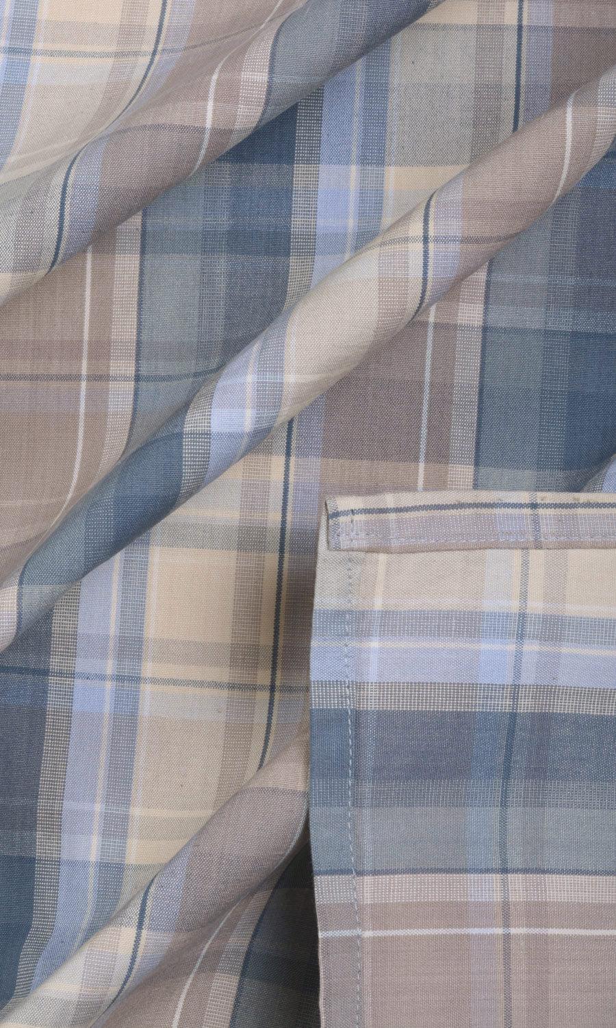 Cotton Flat, Plain, Fake, Faux, European Relaxed Roman Blinds (Blue/ Brown)