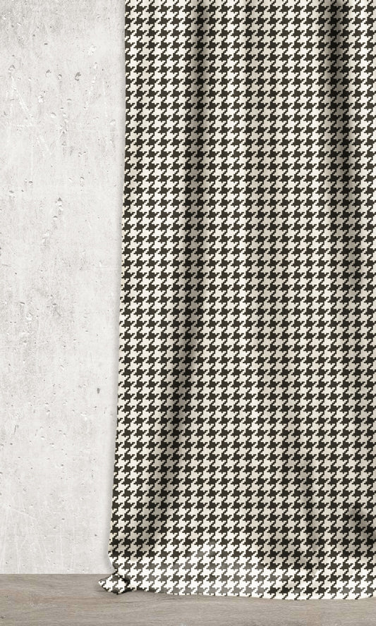 Geo-Print Home Décor Fabric By the Metre (Black/ Ivory)