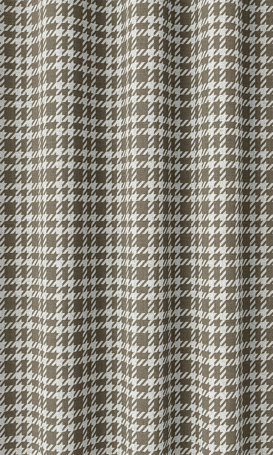 Check Patterned Home Décor Fabric Sample (Cedar Brown)