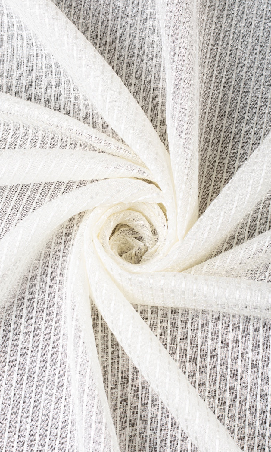 Embroidered Striped Sheer Roman Blinds & Window Shades (Pearl White)