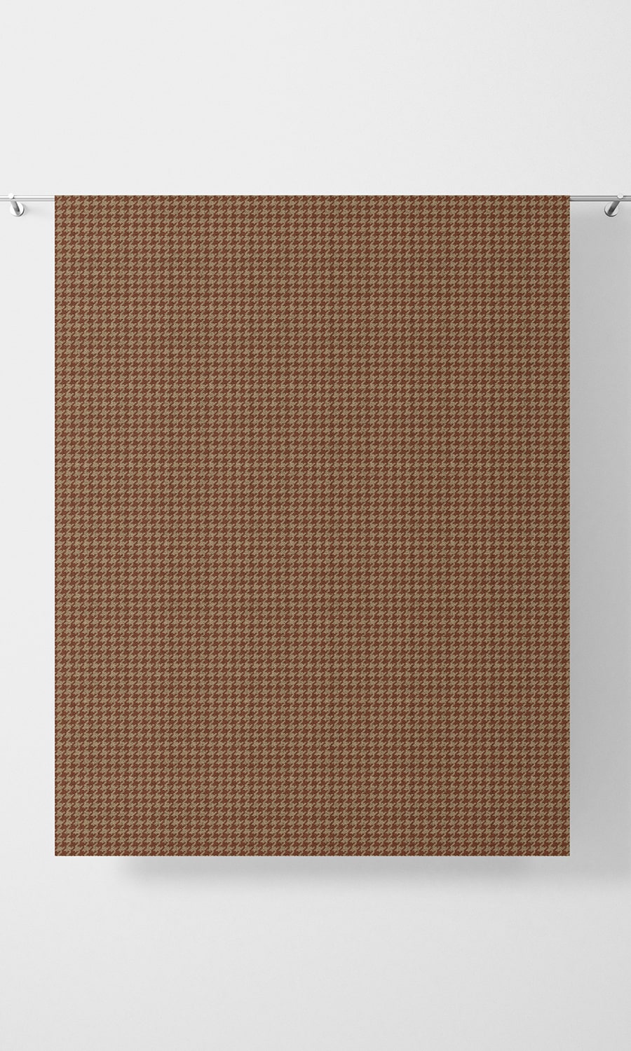 Houndstooth Print Fabric Material By the Metre (Red & Beige)