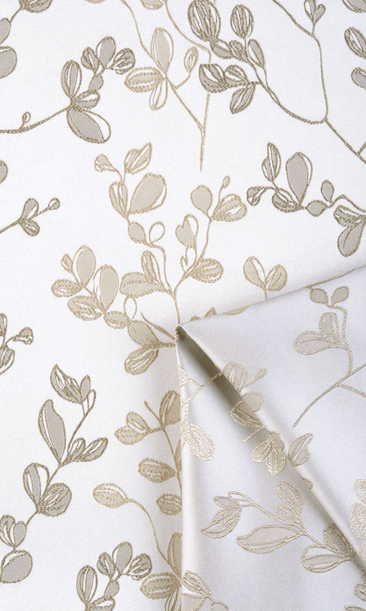 Floral Home Décor Fabric By the Metre (Cream/ Beige)