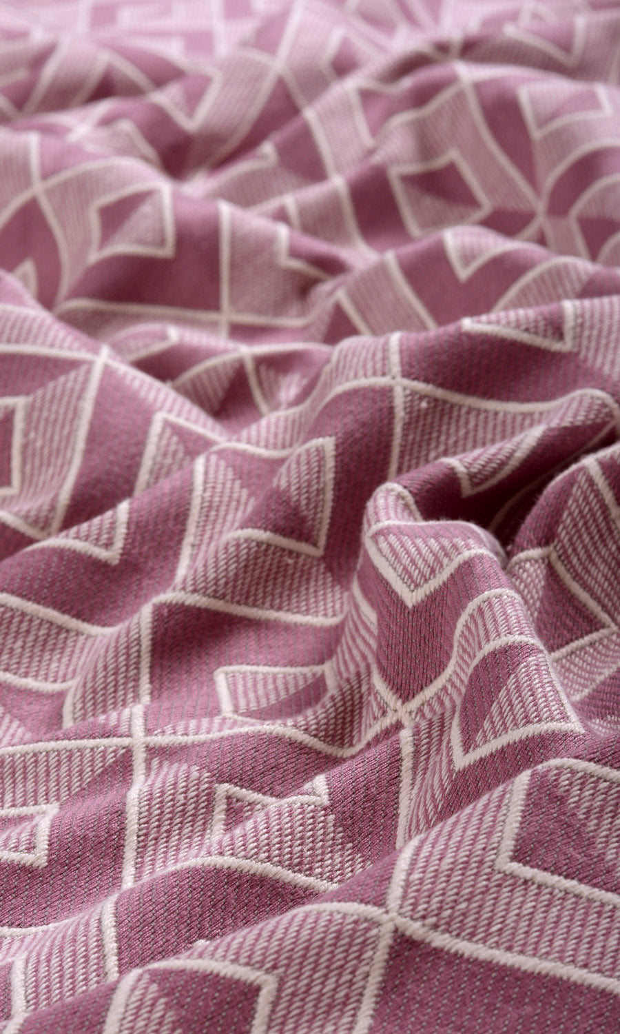 Diamond Patterned Jacquard Fabric By the Metre for Roman Blinds & Shades (Pink)