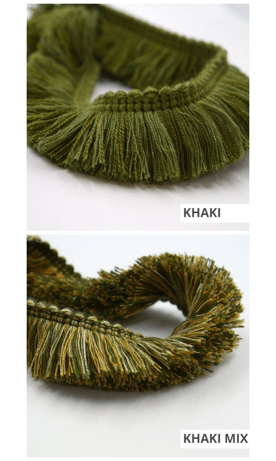 Window blinds brush fringe trim