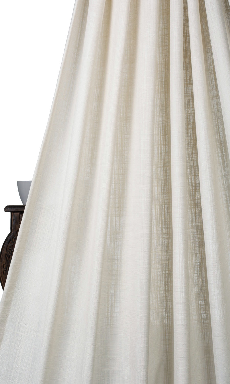 Semi-Sheer Fabric By the Metre for Roman Blinds & Shades (Warm Ivory/ Pale Beige)