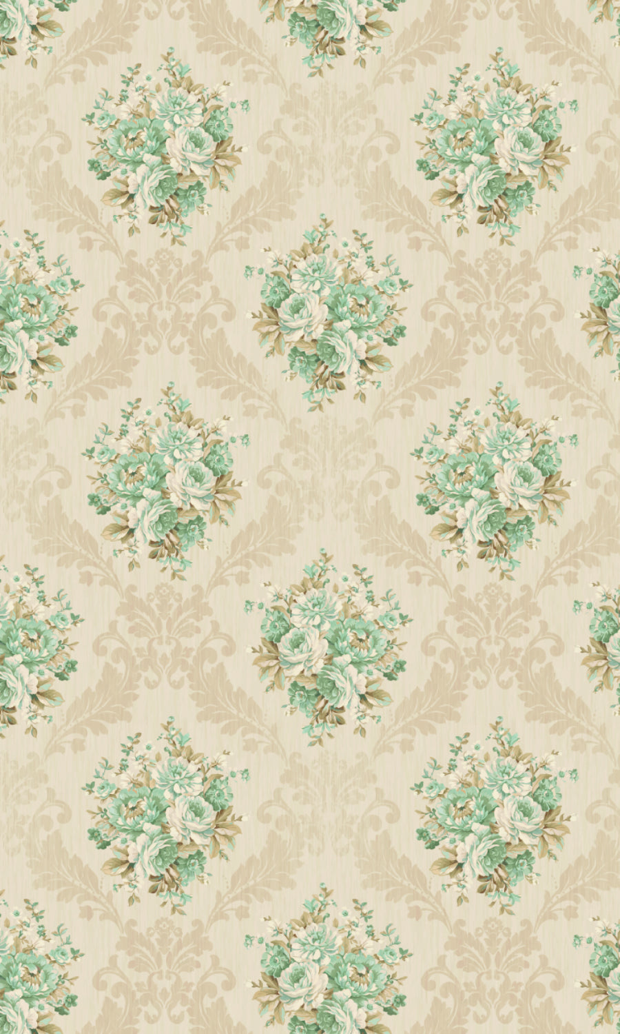 Dimout Floral Flat, Plain, Fake, Faux, European Relaxed Roman Blinds (Beige/ Moss/ Aqua)