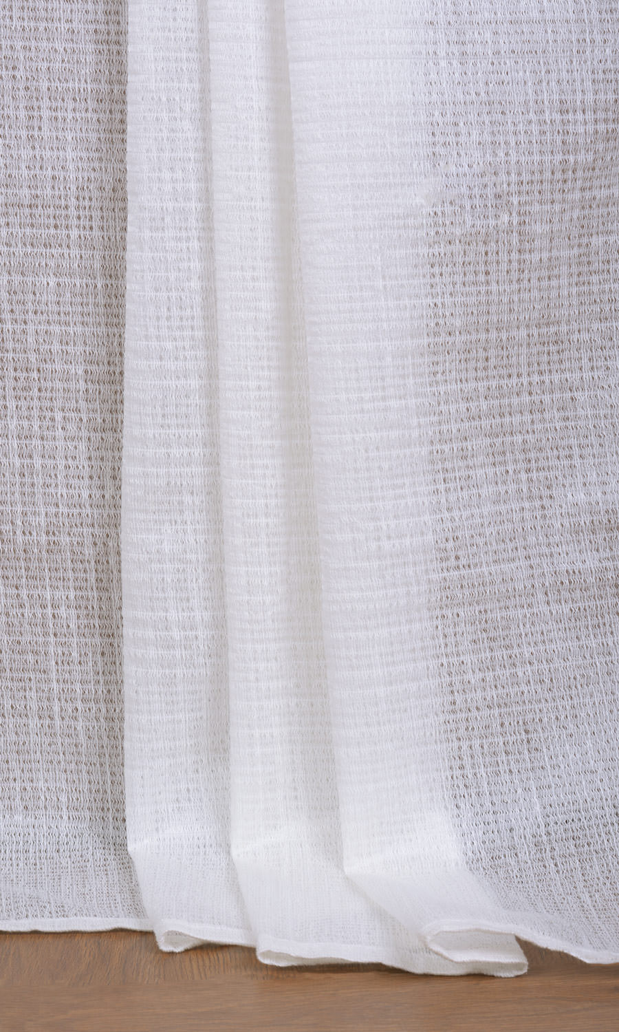 Cotton Blend Check Sheer Roman Blinds & Window Shades (Milky White)