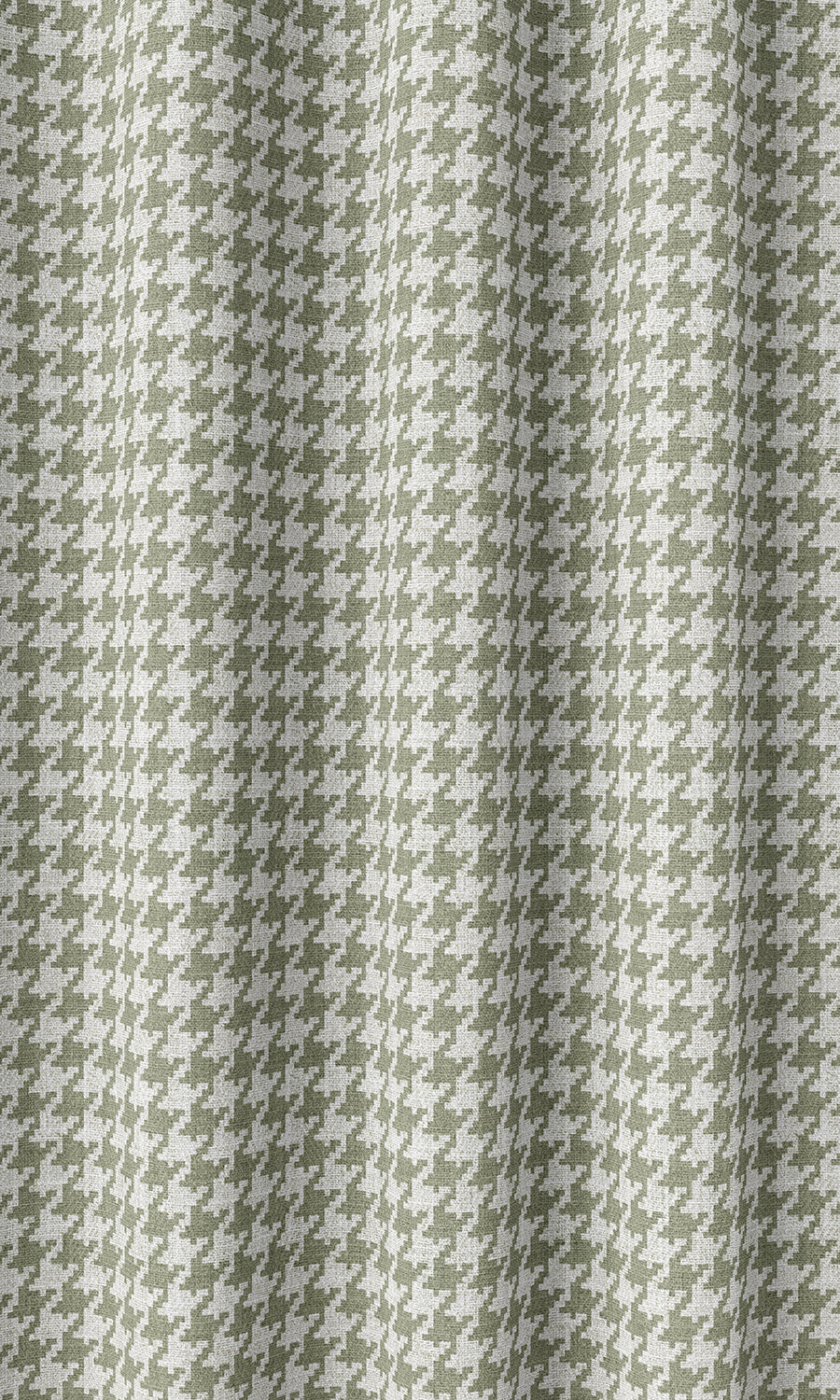 Houndstooth Patterned Home Décor Fabric By the Metre (Green/ White)