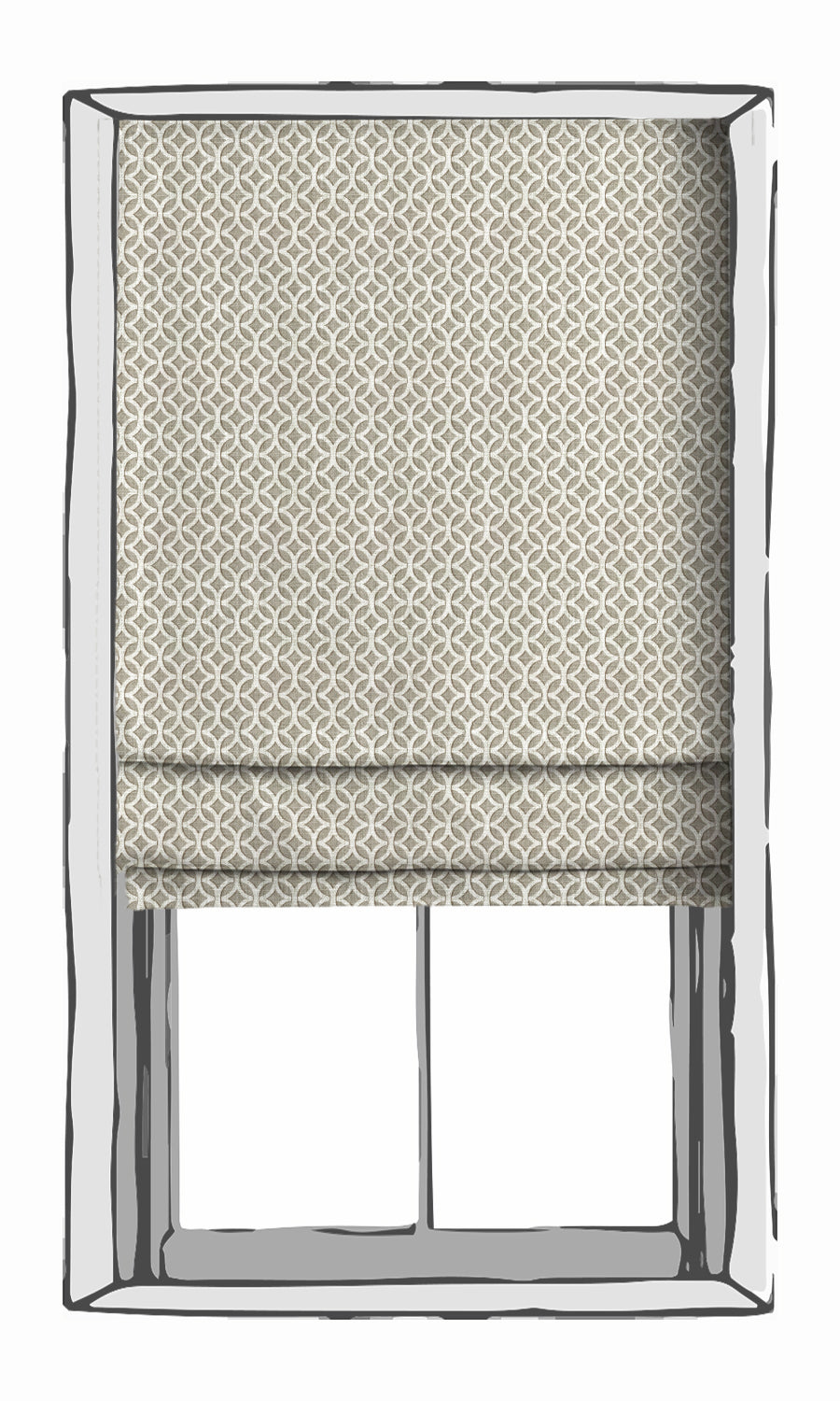 Geometric Print Shades (Warm Grey) for Living, Bedroom, Kitchen, Bathroom