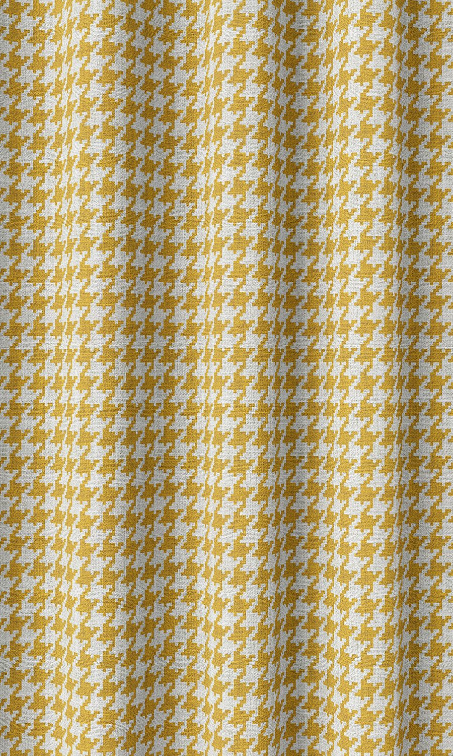 Houndstooth Home Décor Fabric Sample (Deep Yellow/ White)