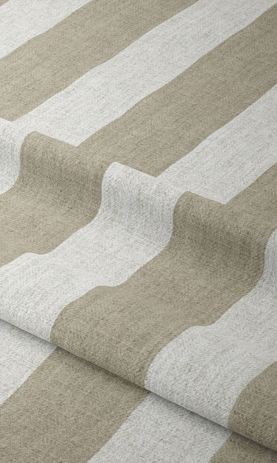 Striped Print Window Treatments Fabric Sample (Beige/ White)